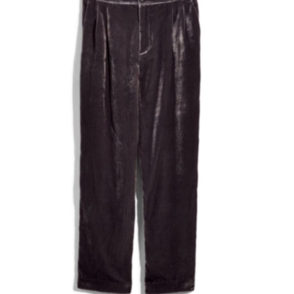 NWT Madewell Velvet Tapered Pleat Pull on Pant (S) - Picture 3 of 5